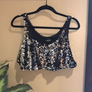 Sequined crop top